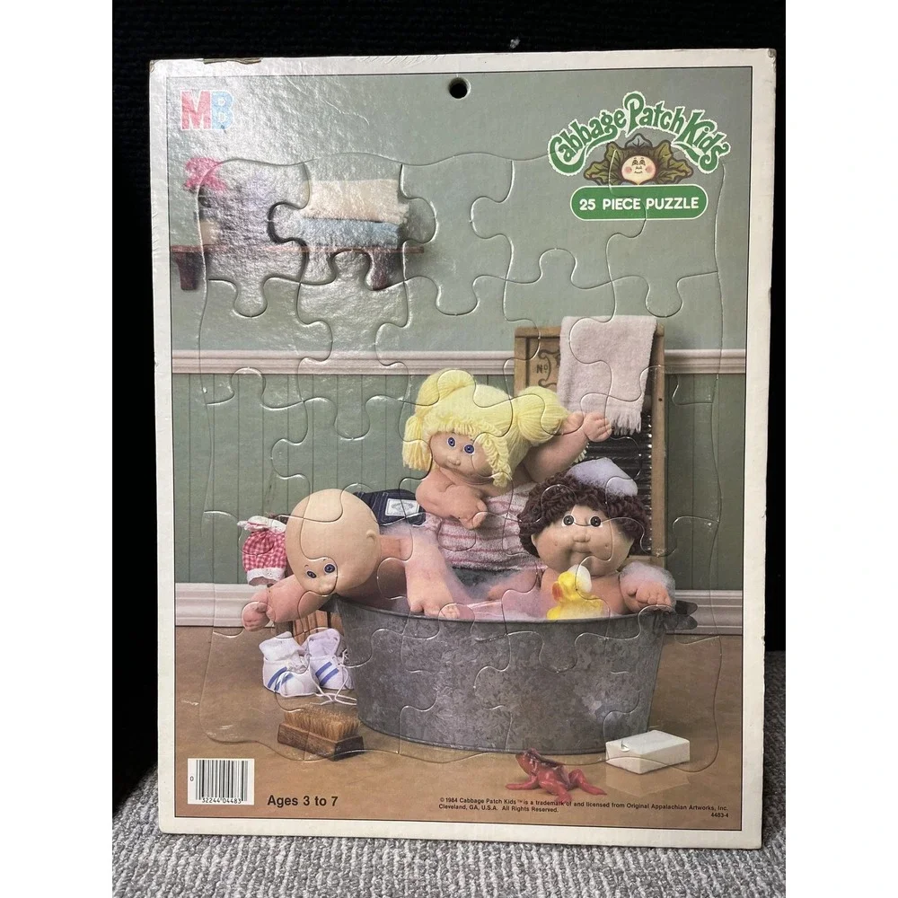 Vintage Milton‎ Bradley Cabbage Patch Kids 25 Piece Tray Puzzles Lot 2 1984